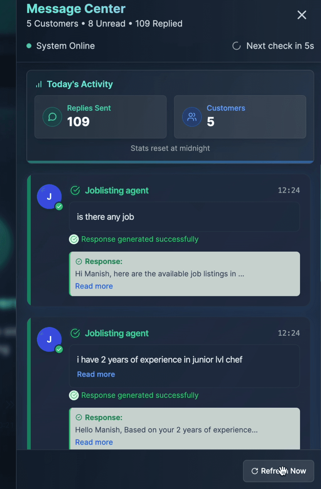 Message Panel Preview